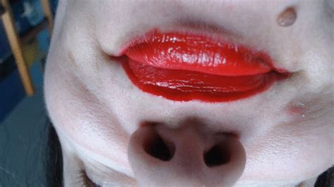 Inverted Red Lips Are Kissing You Crazy Fetish Diva