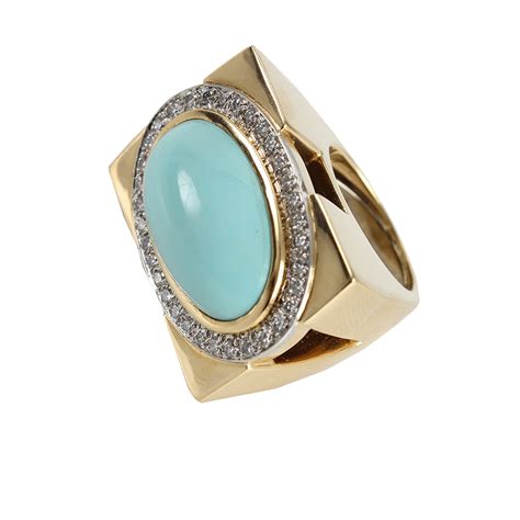 Turqdia Square Block Ring Turquoise Jewelry Jewelery Rings For Men