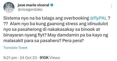 Fashion Pulis Tweet Scoop Vice Ganda Disgusted At Pal Airline Apologizes