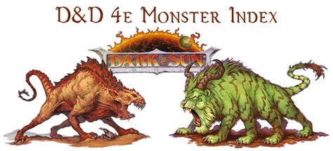 Burnt World Of Athas 4e Dark Sun Monster Index