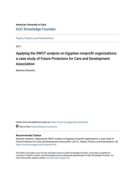 PDF Applying The SWOT Analysis On Egyptian Nonprofit DOKUMEN TIPS