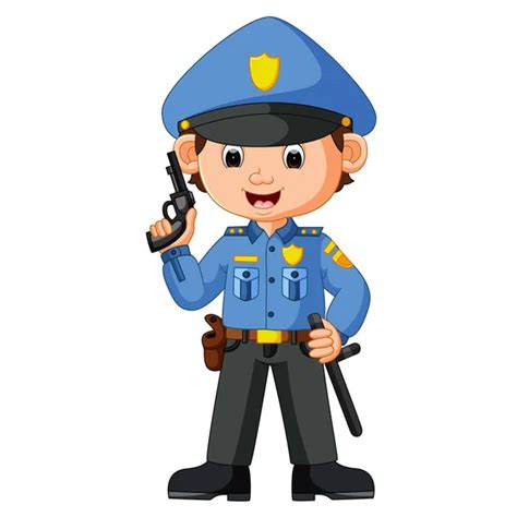 Dibujos Dibujo De Un Policia Dibujos Animados Joven Policía — Vector