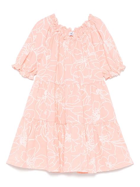 Il Gufo Floral Print Dress Pink Farfetch