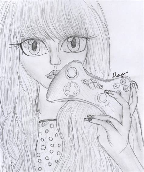 Gamer Girl Sketch By Mayu3 On Deviantart