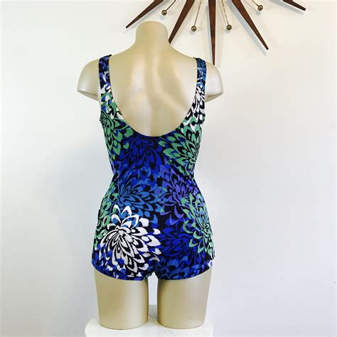 Bombshell Swimsuit 60s Onepiece Skirted Swimsuit 60s Bathing Suit 60 Swimsuit Floral One