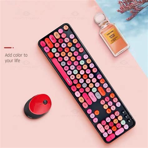 Mofii Sweet Mixed Color 24g Wireless Keyboard And Mouse Combo Cute