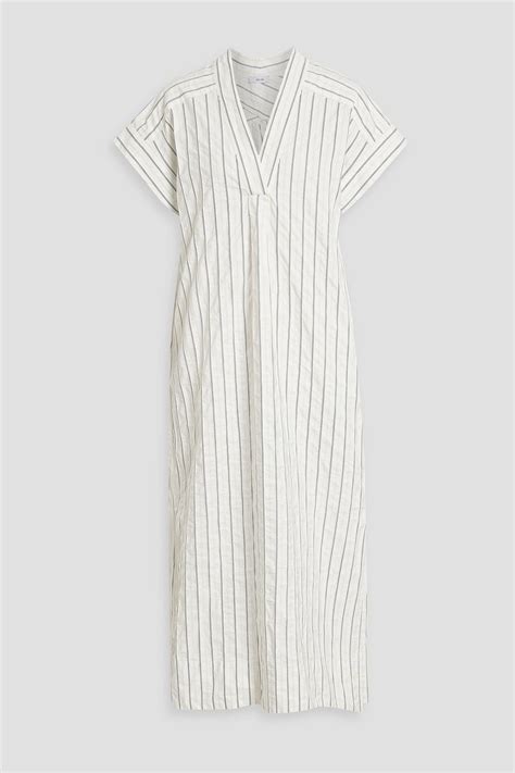 Iris And Ink Dolly Striped Cotton Seersucker Midi Dress The Outnet
