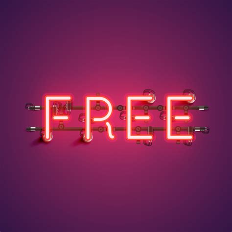 Neon Realistic Word Free For Advertising Vector Illustration 451036