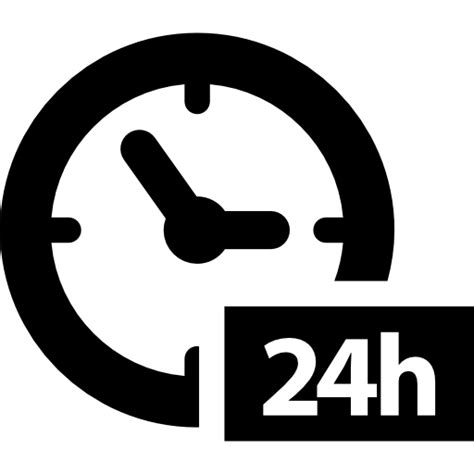 24 Hours Clock Symbol Free Commerce Icons