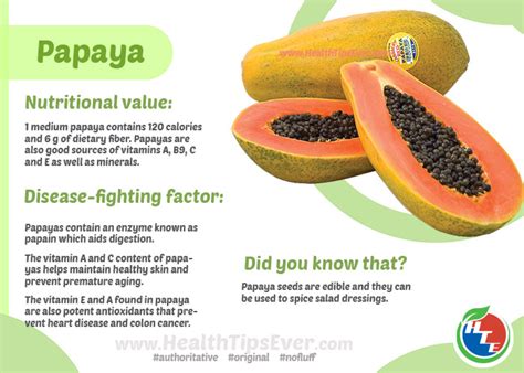 Papaya Health Benefits With Infographics Health Tips Ever Magazine