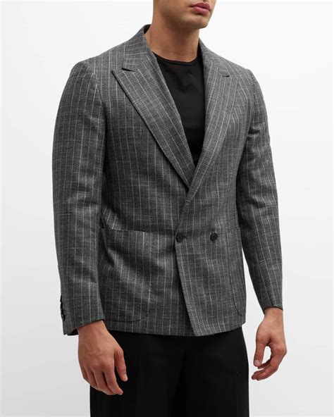 Knt Mens Stripe Double Breasted Sport Coat Neiman Marcus