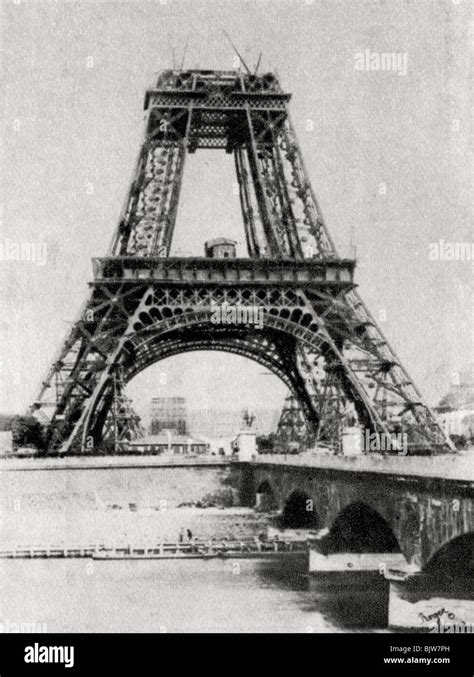 The Eiffel Tower Under Construction Paris C1888 Artist Unknown