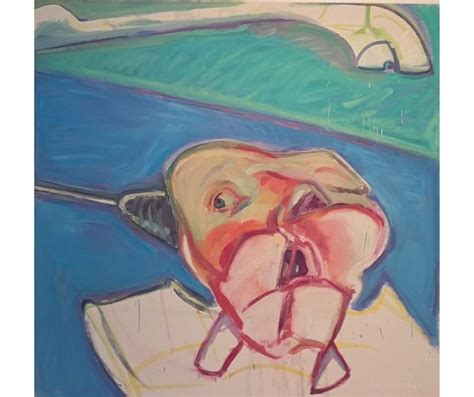 An Oil Painting Of A Mans Face With His Mouth Open