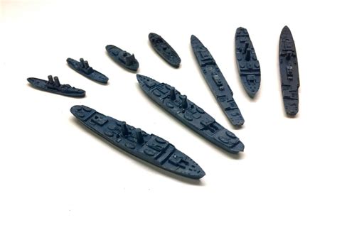 Set Of 9 Dinky Toy Battleships Of The British Navy Plastic Miniature