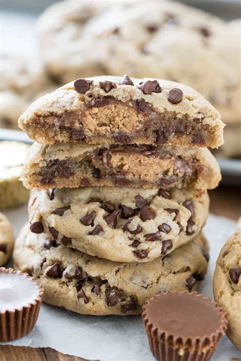 Reeses Stuffed Chocolate Chip Cookies Crazy For Crust