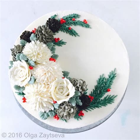 Buttercream Pinecone Christmas Wreath cake  Christmas cake decorations