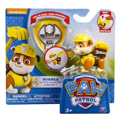 Spin Master Paw Patrol Paw Patrol Action Pack Pup And Badge Rubble Us
