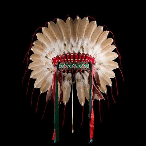 Plains Style Feather Headdresswar Bonnet 29271201 Front View ☩ 4colors™ Индейский