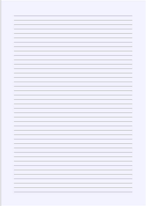 Wide Ruled Lined Paper On A4 Sized Paper In Portrait Orientation Blue