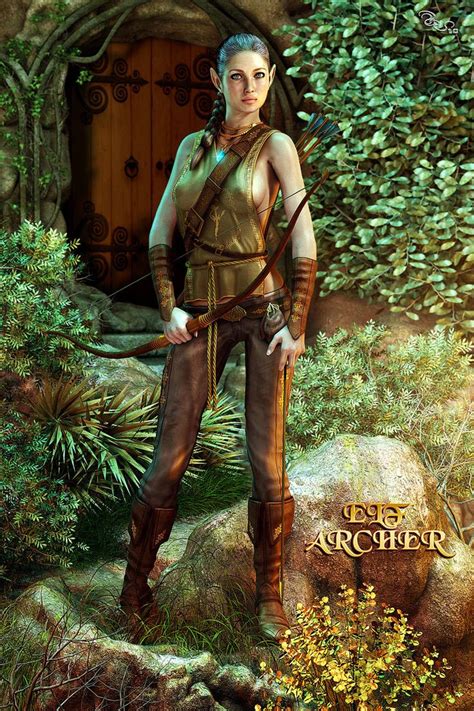 Elf Archer By Walter Petretto D Cgsociety Sci Fi Girl Fantasy Female Warrior Fantasy