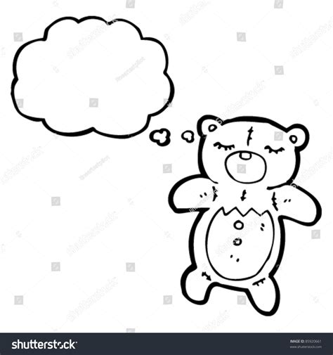 Cute Cartoon Teddy Bear Dreaming Stock Vector Royalty Free 85920661