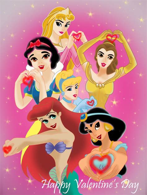 Happy Valentine's Day dirimg Disney Princesses | Disney valentines