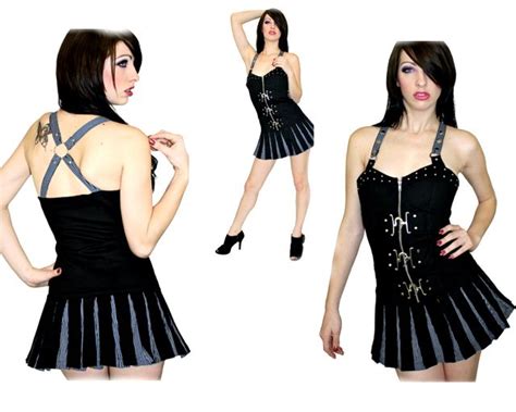Living Dead Souls Sexy Gothic Punk Steampunk Pin Up Hook Pleat Dress