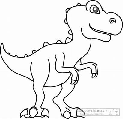 Dinosaur Outline Clipart Drawing Animals Rex Clip