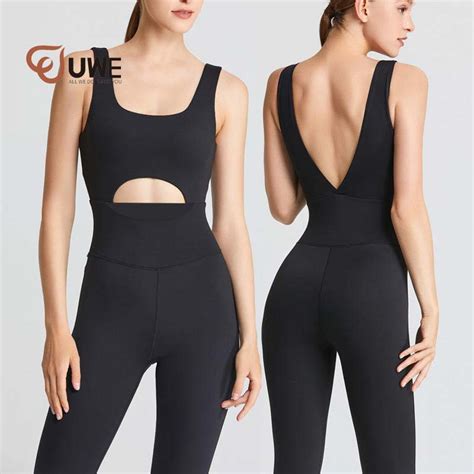 yoga jumpsuit backless cut out sexy fitness tight workout yoga bodysuit manufacturer and