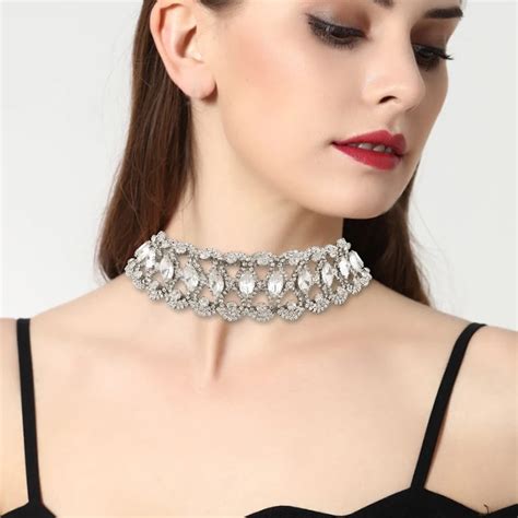 Sparkling Fashion Women Chain Necklace Luxury Rhinestone Crystal Choker
