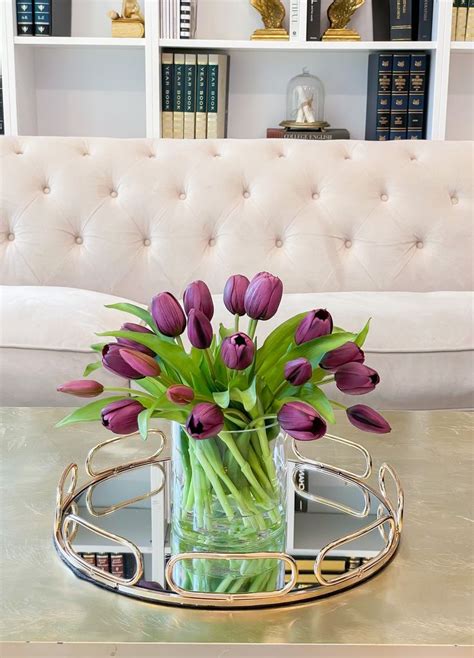 Faux Tulip Flower Arrangement Real Touch Tulips Tulip Etsy Home