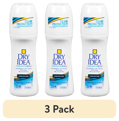 (3 pack) Dry Idea Antiperspirant Deodorant Roll On, Unscented, 3.25 fl