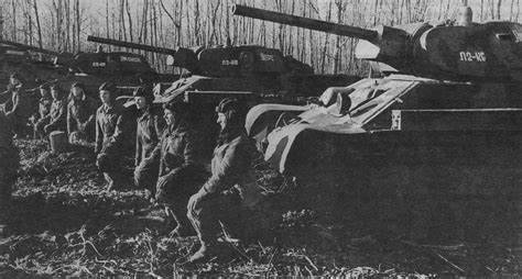 The Crews Of The T 34 Tanks From The 130th Tank Brigade Of The Red Army