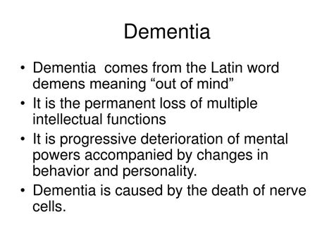 Ppt Dementia Powerpoint Presentation Free Download Id3046829
