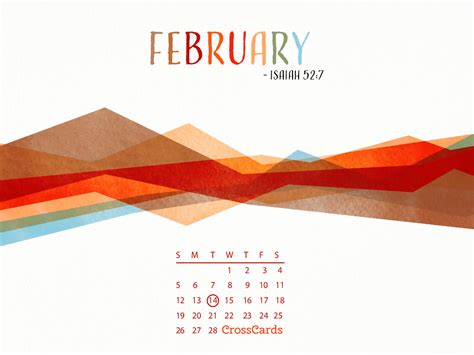 February 2023 Mountains Desktop Calendar Free February Wallpaper