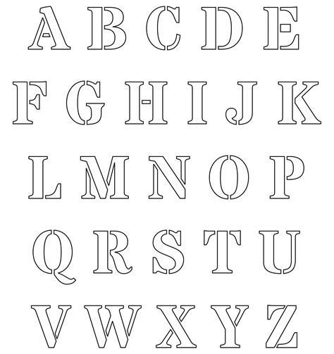 Cut Out Free Printable Letter Stencils Printable Templates