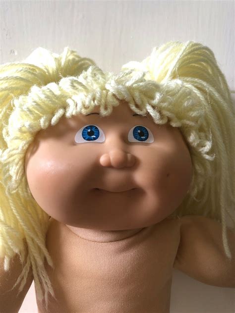 vintage cabbage patch doll blonde lemon hair blue eyes ebay in 2020 lemon hair vintage