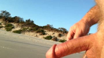 Nude Beach Boner GIF