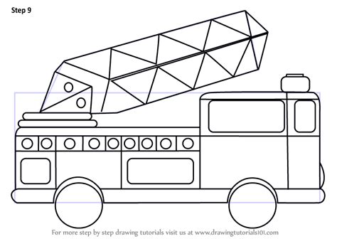 learn   draw firetruck  kids trucks step  step drawing tutorials