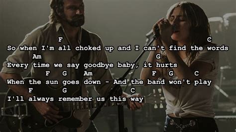 Always Remember Us This Way Lyric Chord Lady Gaga Youtube