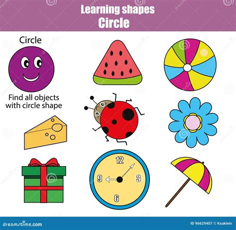 Educational Children Game Kids Activity Learning Shapes Circle Stock