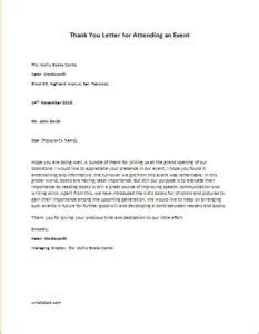 Check spelling or type a new query. Thank You Letter for Attending an Event | writeletter2.com