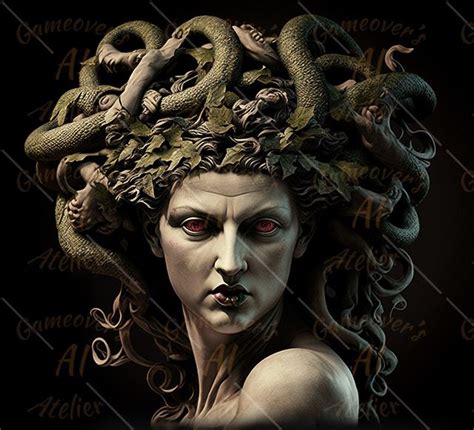 Medusa The Gorgon Luisa Fumi Digital Art Gameovers Atelier