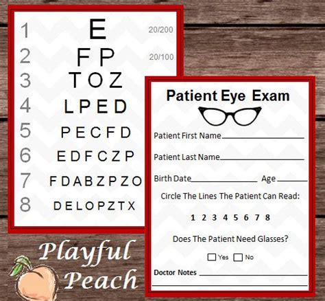 Pretend Doctor Eye Chart And Patient Exam Check Up Kids Doc Dramatic