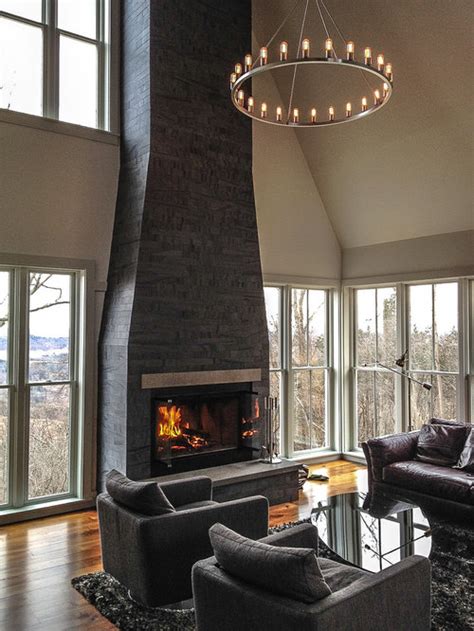 Floor to ceiling fireplace cost. Dark Fireplace | Houzz
