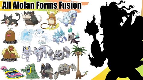 All Alolan Forms Pokémon Fusion All Alola Legendary And Mythical