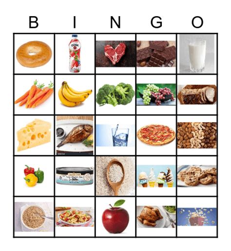 Food And Health Bingo Card