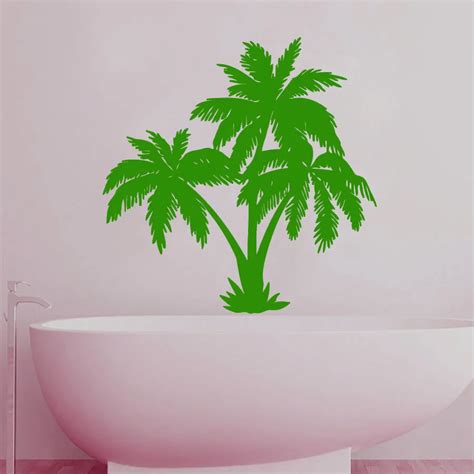 Bathroom Tile Wall Sticker Palm Tree Waterproof Self Adhesive Home