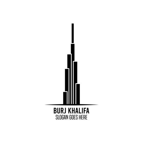 Building Logo With The Shape Of The Burj Khalifa Tower 5156033 Vector