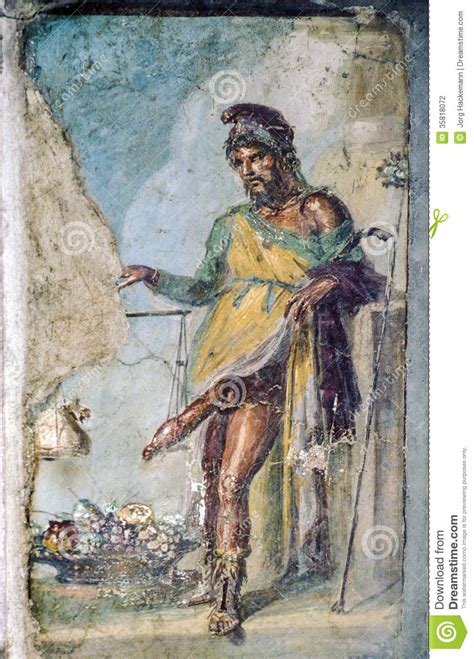 Ancient Roman Fresco Of The Roman God Of Fertility And Lust Pri